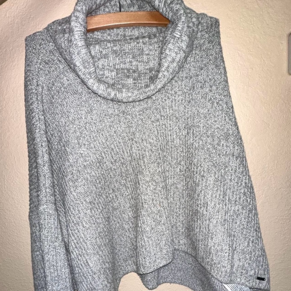 Women's Gray Cowl Neck Sweater